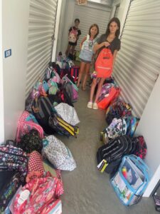A LOT of backpacks