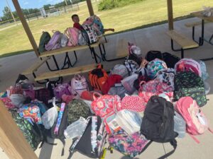 Look at all these backpacks